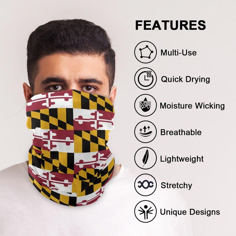 YQLROO Bandana Seamless Neck Gaiter Headwrap Balaclava Headband Headwear for Men and Women - Image 5